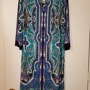 EMMA MICHELE- Green/Black Multi Print Dress, Size XL